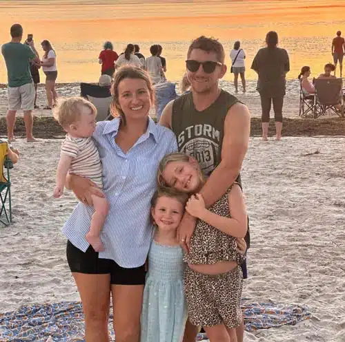 Owner Joel Ferguson and family at the beach. 